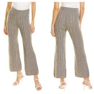 Something Navy Wool/Cashmere Chunky Cable Knit Pull On Lounge Pants L Gray